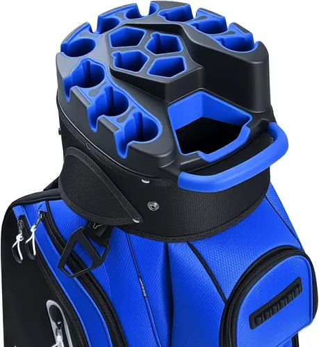 Vista 13 de UNIHIMAL Bolsa de carrito de golf de 14 vías Pro con divisor de longitud completa, bolsa de golf para hombres con asas y cubierta para lluvia