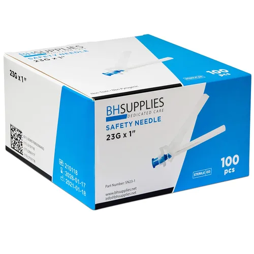 Vista 4 de BH SUPPLIES Aguja de seguridad 23G x 1" (caja de 100)