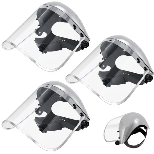 Vista 9 de Copkim Paquete de 3 máscaras faciales de gran seguridad para moler máscara facial para moler y cortar, transparente, resistente a los impactos, PC