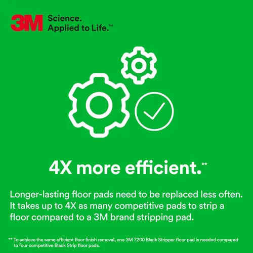 Vista 6 de 3M Black Stripper Pad 7200, almohadilla para el cuidado del piso de 13" (caja de 5)