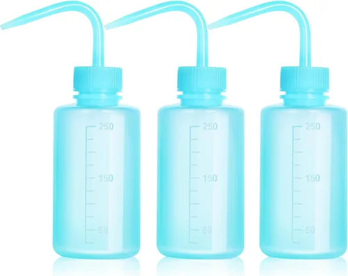 Vista 9 de Melphoe Botella de lavado de tatuajes, 3 piezas, 8.5 fl oz, botella de chorro para suculentas, enjuague de seguridad, pestañas de lavado de Negro