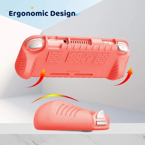 Vista 4 de Fintie Kids Case for Nintendo Switch Lite 2019 w2 Game Card Slots - Ultralight Shockproof Protective Cover with Ergonomic Grip, Kids Friendly Grip