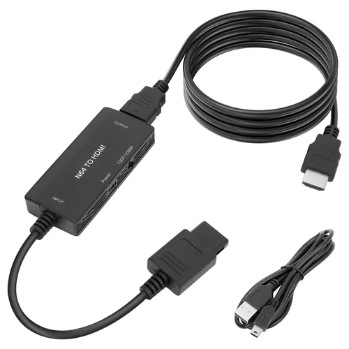 N64 to HDMI Adapter, Sonicgrace N64 to HDMI Converter with HDMI Cable for Nintendo 64SNESSFCGamecube, Game Video Signal to HDMI Signal, Displayed on