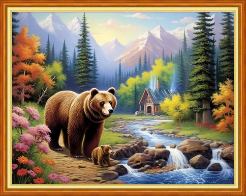 Vista 25 de DMCVIVR Stamped Cross Stitch Kits for Beginners Adults Needlepoint Kits for Beginners Embroidery Kits for Adults Crossstitch Kit for Beginners