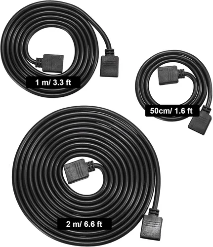 Vista 2 de Honoson 6 piezas de cable de extensión RGB de 4 pines, conector de tira LED, kit de cables de cable con conector de clavija de 12 piezas para tira