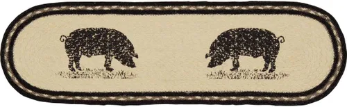 Vista 7 de VHC Brands Sawyer Mill - Alfombra rectangular para escalera, color blanco blanqueado, 8.5 x 27 pulgadas