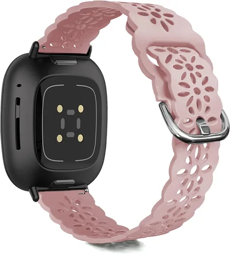 Vista 11 de Ginkgonut Hermosa correa deportiva delgada de silicona compatible con Fitbit Sense/Versa 3 / Versa 4 / Sense 2 bandas para mujer, correa de repuesto