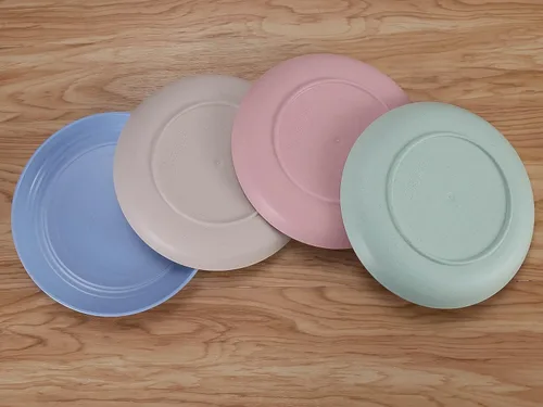 Vista 7 de LuckyZone Platos pequeños de paja de trigo irrompibles de 7 pulgadas, juego de 4 platos reutilizables, aptos para lavavajillas y microondas