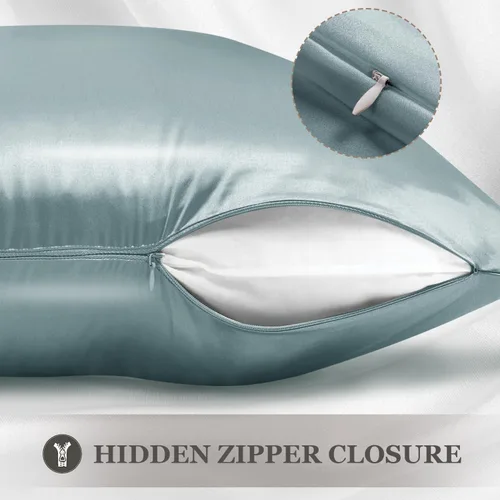 Vista 4 de Adubor Funda de almohada 100% de seda, fundas de almohada de seda de morera, 23 fibras de grado Momme 6A, funda de almohada de seda para la salud