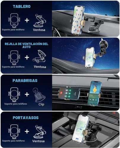 Vista 3 de BothLin Soporte de cargador de coche inalámbrico 3 en 1, soporte de teléfono de sujeción automática de carga rápida de 15 W para iPhone 17 16 15 14