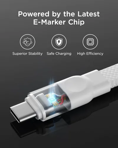 Vista 4 de Cable USB C a USB C, cable de carga rápida EPR PD3.2 de 240 W