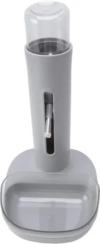 Vista 7 de Dispensador de agua para mascotas con tazón de comida, dispensador de agua de altura 16.2 fl oz botella automática de pie para gato perro