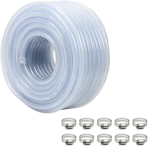 Vista 8 de Tubo de vinilo de PVC trenzado transparente de alta presión, flexible, 3/4" DI, 50 metros
