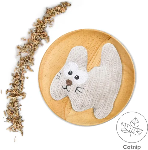 Vista 3 de Juguete de hierba gatera para gatos y gatitos, 2 piezas de cuerda de felpa para gatos masticables, juguete para masticar con campana, resistente a