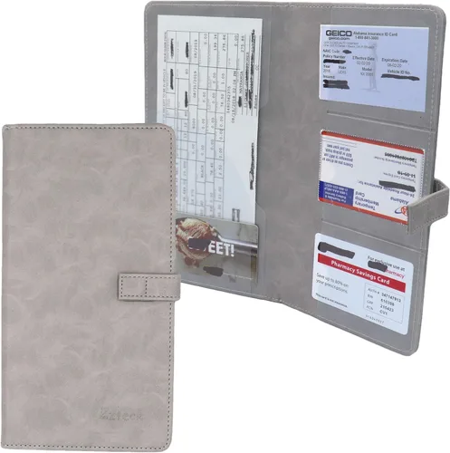 Vista 6 de Soporte para documentos para auto DMV, guantera, organizador de documentos, consola, seguro de automóvil, papeleo, regalo, almacenamiento