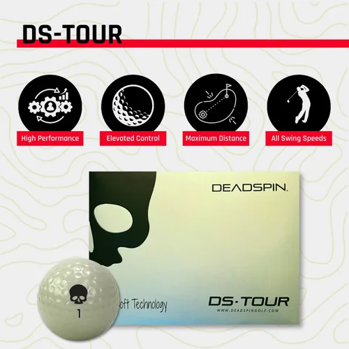 Vista 2 de Deadspin Golf Pelotas de golf premium con núcleo DeadSoft y patrón de hoyuelos para máxima distancia y control