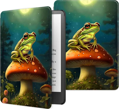 Vista 90 de Funda para Kindle básico de 6 pulgadas (11.ª generación), múltiples ángulos, piel sintética, delgada, con función de encendido y apagado automático