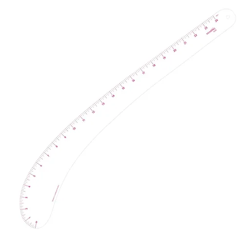 Vista 15 de KEARING Regla clásica curva francesa acrílica de 9 pulgadas (9.1 in), varía la forma de curva, regla de curva de medición de cadera transparente