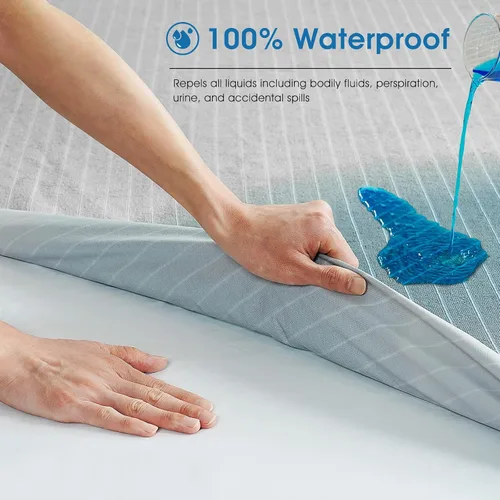 Vista 3 de TASTELIFE - Funda protectora impermeable para colchón, 100 % impermeable, (para colchón alto de 20 a 53 cm [8 a 21 pulgadas])