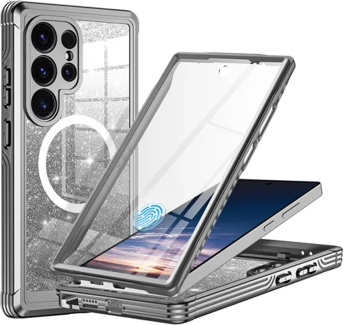 Vista 19 de Hekodonk Funda con Purpurina para Samsung Galaxy S24 Plus, Compatible con MagSafe