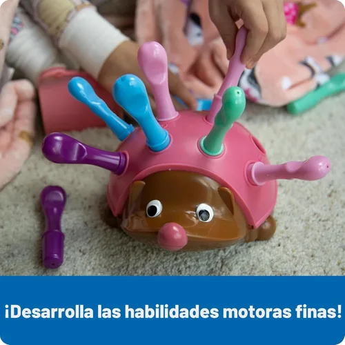 Vista 3 de Learning Resources Spike The Fine Motor Hedgehog Pink - Juguetes Montessori para niños pequeños, forma apilable, regalos para niños y niñas, cubo