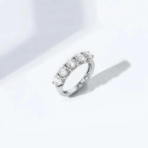 Vista 7 de Tienda Collection Sterling Silver Five-Stone Ring set with Round Cut Infinite Elements Cubic Zirconia