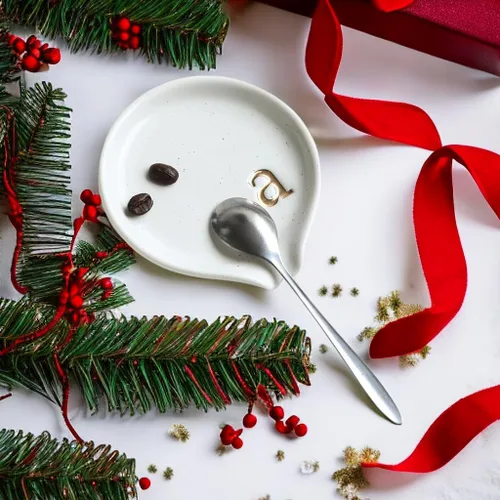 Vista 5 de COLLECTIVE HOME - Soporte de cuchara de café de cerámica, soporte de cuchara de cerámica con monograma, soporte para cuchara de café de 3.8