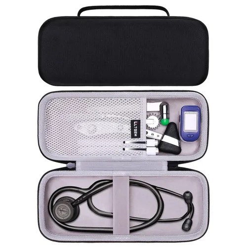 Vista 16 de Estuche para estetoscopio LTGEM para 3M Littmann Cardiology III, II, IV, 3M Littmann Master Cardiology/MDF MDOne de acero inoxidable, accesorios