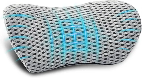 Vista 10 de Almohada lumbar, almohada de apoyo lumbar de espuma viscoelástica para silla de oficina y asiento de automóvil, almohada de apoyo para aliviar