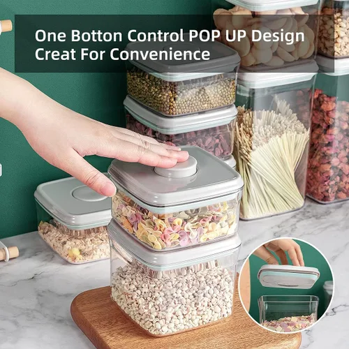 Vista 2 de Ankou Recipientes herméticos para alimentos (1500ml) 1.5 cuartos de galón Contenedor de alimentos con mecanismo de apertura y tapas, sin BPA