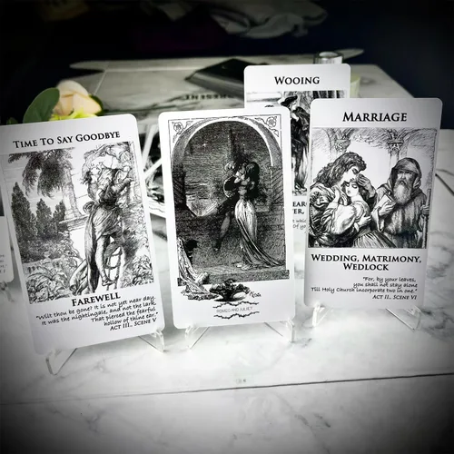 Vista 8 de [Romeo & Julieta] Baraja de cartas Oráculo de amor, cartas de tarot con significado en ellas, Oracle Deck responde todo sobre el amor