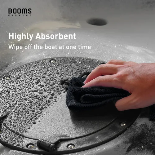Vista 2 de Booms Fishing B0T Toalla de pesca de microfibra con clip, paquete de 3, color negro