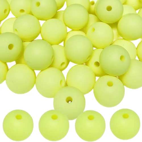 Vista 19 de Abalorios de silicona, 100 piezas de 9 mm de abalorios redondos de silicona para hacer llaveros, pulseras, collares, aretes, joyas, manualidades DIY