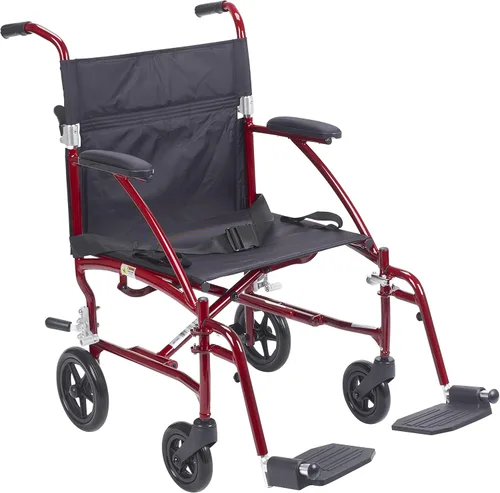 Vista 10 de Silla de ruedas Drive Medical Fly Lite de aluminio ultraligero, silla de transporte, DFL19-BLK, 19", Black Frame, 1, 1