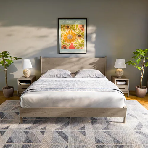 Vista 7 de Bme Lyra Mesita de noche, mesa auxiliar de madera maciza, fácil montaje, con 2 cajones de almacenamiento para sala de estar y dormitorio, moderna