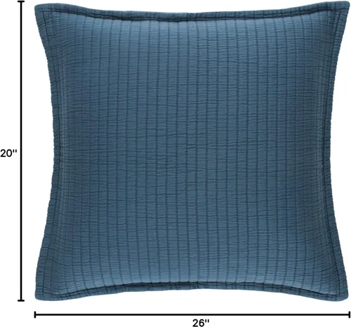 Vista 6 de Pine Cone Hill Funda de almohada Boyfriend Aegean Matelasse, tamaño estándar, patrón sólido azul