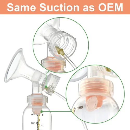 Vista 9 de Maymom Kit de extractor de leche compatible con bomba Medela in Style Advanced Pump; 2 protectores de pecho de 0.67 pulgadas de dos piezas, 2