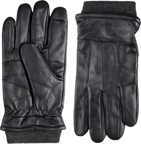 Vista 2 de Guantes de invierno de cuero cálidos para hombre Dockers con capacidad de pantalla táctil para smartphone