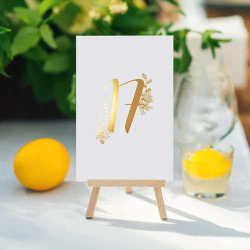 Vista 5 de Sweetzer & Orange - Números de mesa dorados para bodas – 1 a 25 elegantes tarjetas de mesa para bodas, bar mitzvah, decoraciones de quinceañera