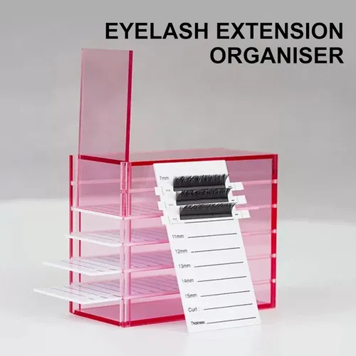 Vista 4 de False Eyelash Case Acrylic Storage Box 5 Layers Lash Trays Lash Display Organizers Extension Tool