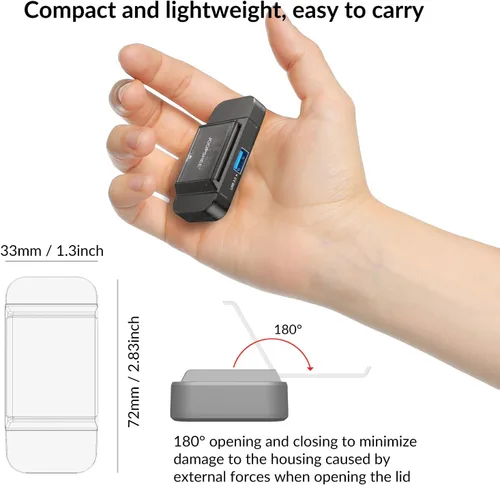 Vista 7 de JOOPSHEE Lector de tarjetas SD USB, ranuras dobles de alta velocidad USB 3.0 tipo C a adaptador de tarjeta micro SD para MicroSD SDHC SDXC
