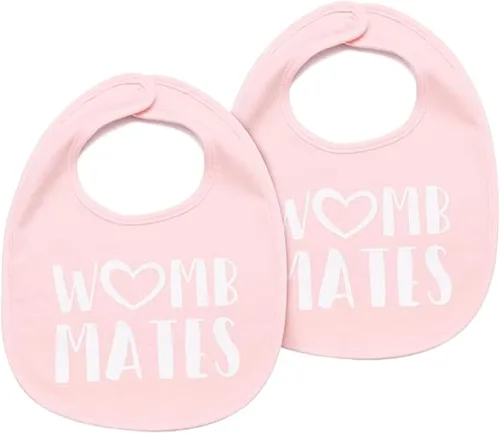 Vista 10 de 100% Cotton Womb Mates Twin Bibs – Soft, Stylish & Breathable for Boys & Girls – Perfect for Drooling & Teething