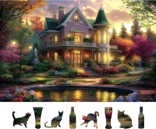Vista 20 de Rompecabezas de arte visual 3D para adultos, 500 piezas, rompecabezas de cueva amanecer, para adultos, hermosos rompecabezas de paisaje