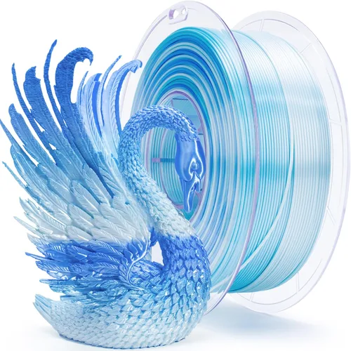 Vista 12 de ZIRO - Rápido cambio de color PLA, filamento de gradiente de color de 1.75mm, filamentos de PLA arcoíris brillantes, compatible con la mayoría