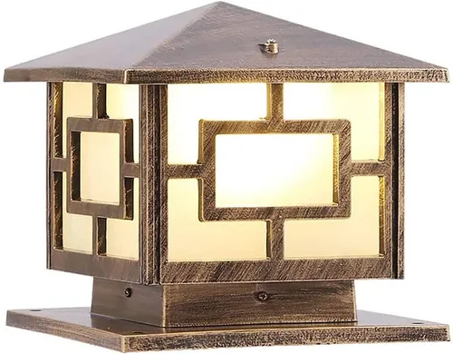 Vista 9 de Luces de pilar al aire libre, IP65 impermeable Columna Luces al aire libre a prueba de óxido de aluminio Pilar Accesorios de luz de columna de valla