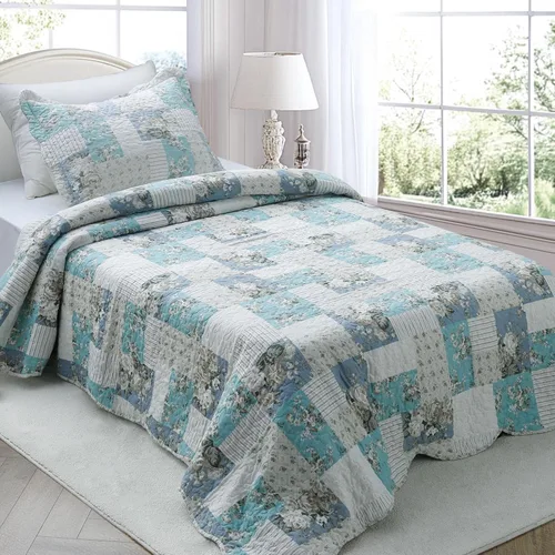 Vista 18 de KASENTEX Juego de colcha individual, colcha ligera, colcha reversible, ropa de cama impresa con diseño campestre, funda de edredón prelavada - Ropa