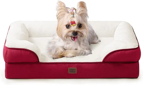 Vista 89 de EHEYCIGA - Cama ortopédica para perro grande, impermeable, de espuma viscoelástica y espuma tipo caja de huevos, bordes elevados, antideslizante