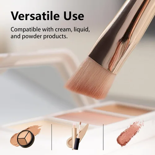 Vista 4 de Albeaut Brocha Correctora en Ángulo para Debajo de los Ojos para Corrector Líquido Crema en Polvo Iluminador Triangular Pequeña Contorno de Nariz