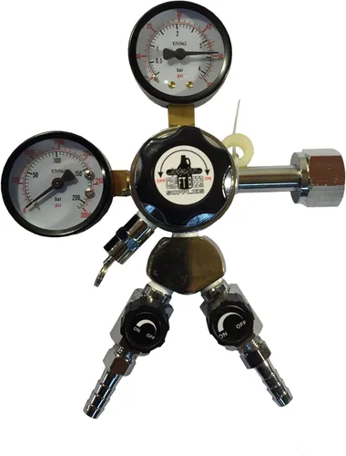 Vista 4 de HomeBrewStuff - Kit de conversión de barril Kegerator de torre de cerveza de doble barril con regulador y bandeja de goteo recortada