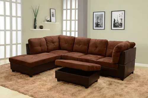 Beverly Fine Furniture Juego de sofá seccional, marrón chocolate